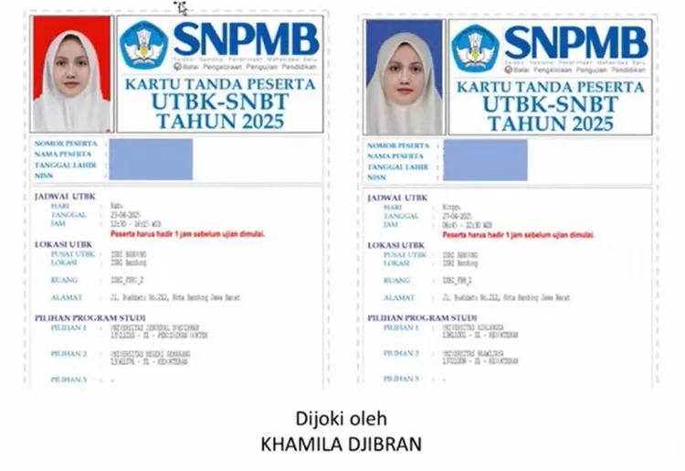 Wajah Sama di Banyak Kartu UTBK, Siapa Sebenarnya Khamila Djibran?